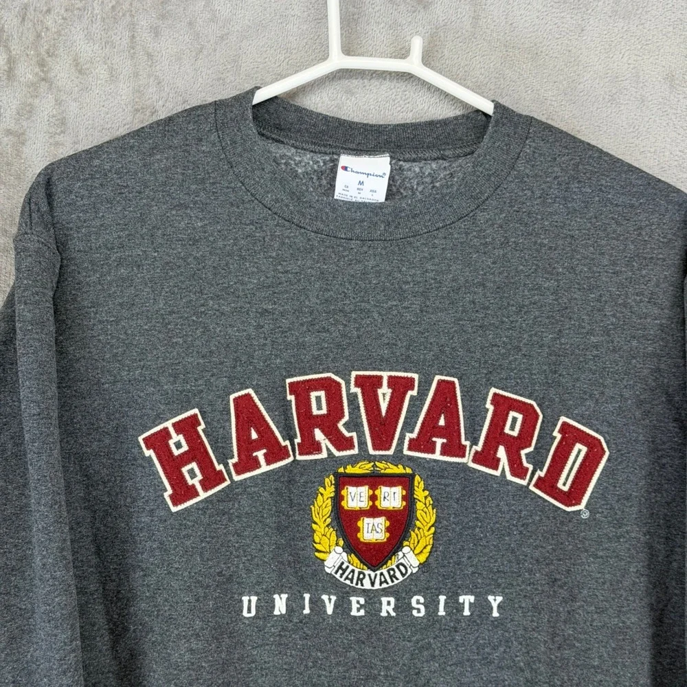 Champion Harvard University‎ Sweatshirt Mens Medium Gray Crewneck Fleece CS1220